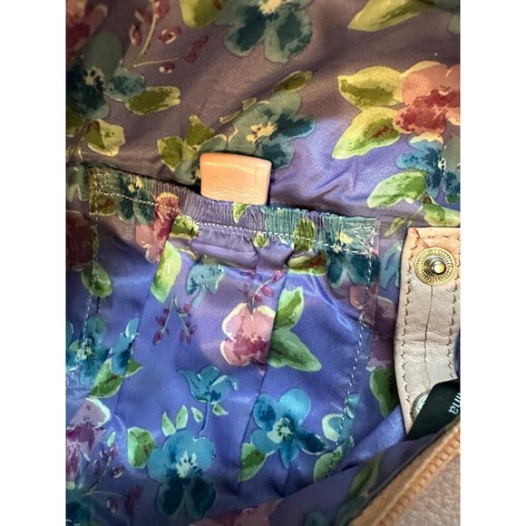 Maxx New York Pink Genuine Leather & Nylon Lined Handbag With Floral Interior De - Picture 10 of 13